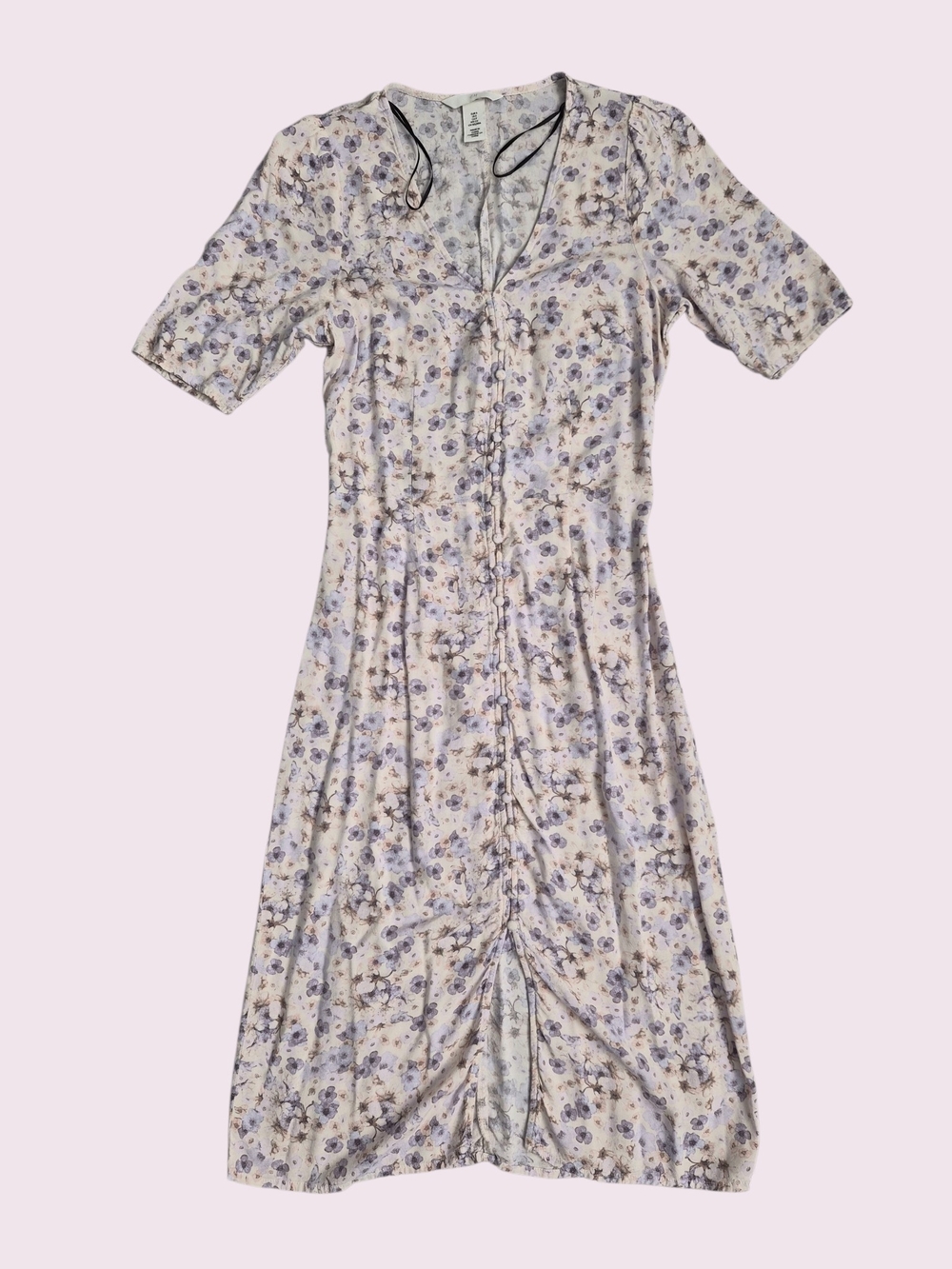 H&M Floral Button-Front Midi Dress